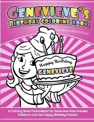 Book cover for Genevieve's Birthday Coloring Book Kids Personalized Books