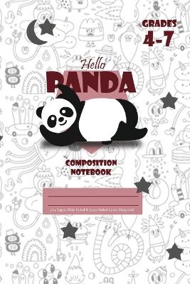 Book cover for Hello Panda Primary Composition 4-7 Notebook, 102 Sheets, 6 x 9 Inch White Cover