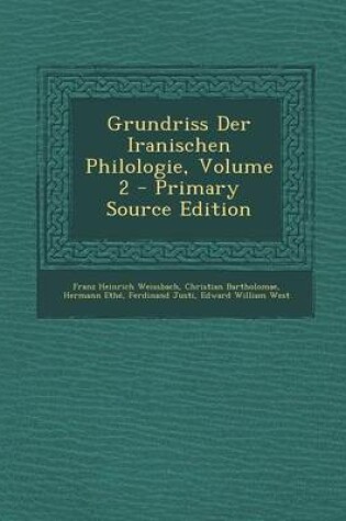 Cover of Grundriss Der Iranischen Philologie, Volume 2