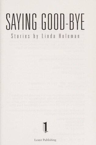 Cover of Saying Good-Bye