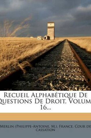 Cover of Recueil Alphabetique De Questions De Droit, Volume 16...