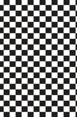 Book cover for Sports Journals Race Car Checker Flag Black White Design