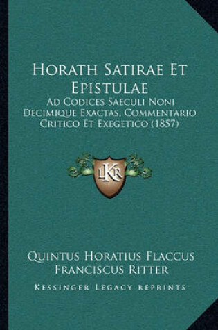 Cover of Horath Satirae Et Epistulae