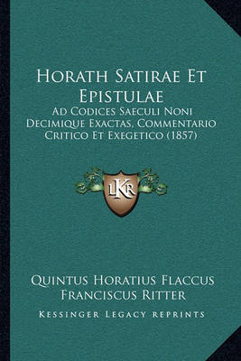 Book cover for Horath Satirae Et Epistulae