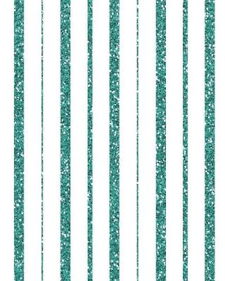 Book cover for Turquoise Blue Glitter Stripes Notebook