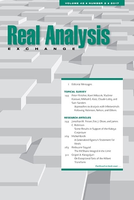 Book cover for Real Analysis Exchange 42, No. 2