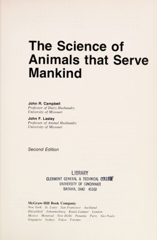 Book cover for The Science of Animals That Serve Mankind