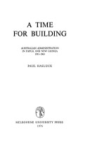 Book cover for A Time for Building