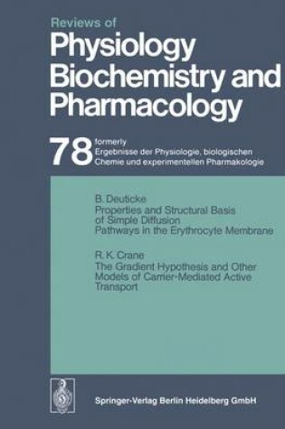 Cover of Reviews of Physiology, Biochemistry and Pharmacology 78