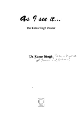 Cover of As I See it