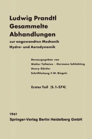 Cover of Ludwig Prandtl Gesammelte Abhandlungen