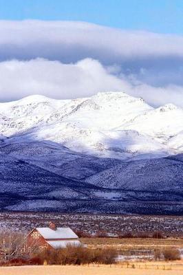 Cover of Travel Journal Snow Covered Mountains Red Barn Farm Valley