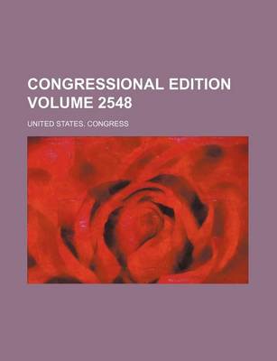 Book cover for Congressional Edition Volume 2548