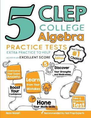 Book cover for 5 CLEP College Algebra Practice Tests