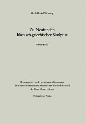 Cover of Zu Neufunden klassisch-griechischer Skulptur