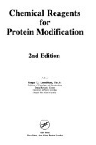 Cover of Chemical Reagents for Protein Modification, Volume III