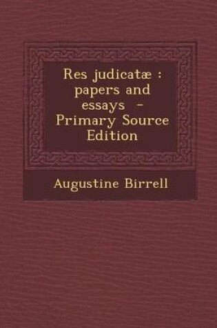 Cover of Res Judicatae