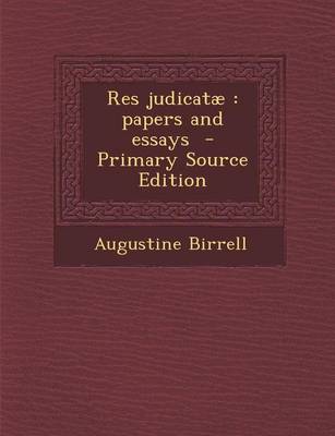 Book cover for Res Judicatae