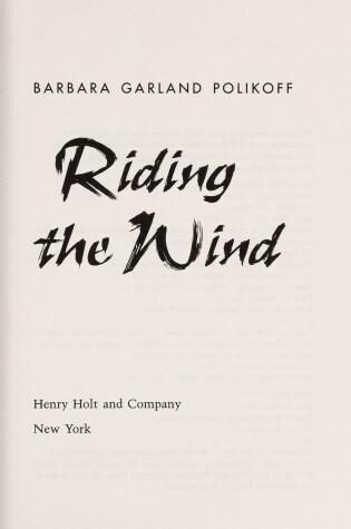 Cover of Riding the Wind