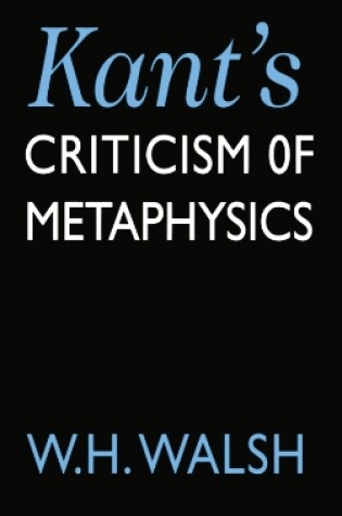 Cover of Kant's Criticism of Metaphysics