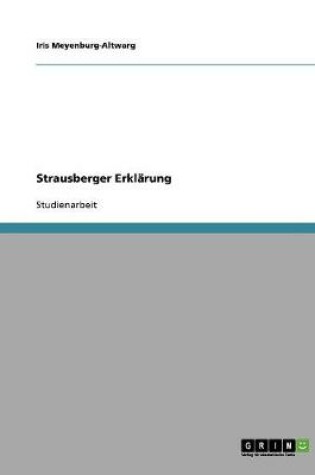 Cover of Strausberger Erklarung