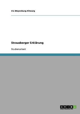 Book cover for Strausberger Erklarung