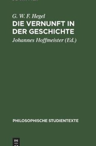 Cover of Die Vernunft in Der Geschichte