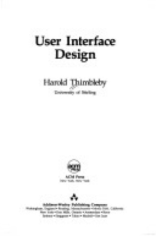 Cover of User Interface Design