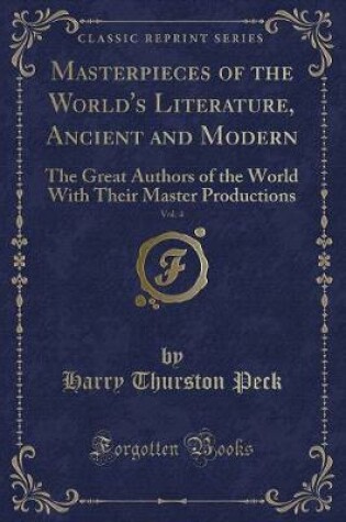 Cover of Masterpieces of the World's Literature, Ancient and Modern, Vol. 4