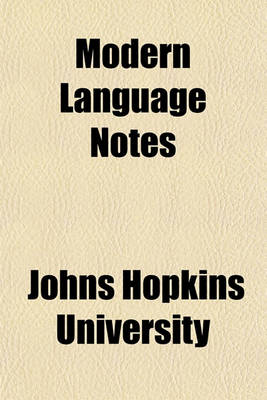 Book cover for Modern Language Notes