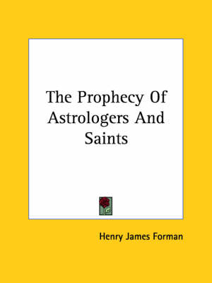 Book cover for The Prophecy of Astrologers and Saints