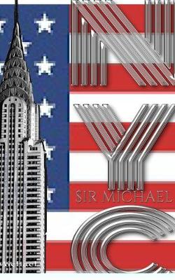 Book cover for USA American Flag Iconic Chrysler Building New York City Sir Michael Huhn Artist Drawing Journal