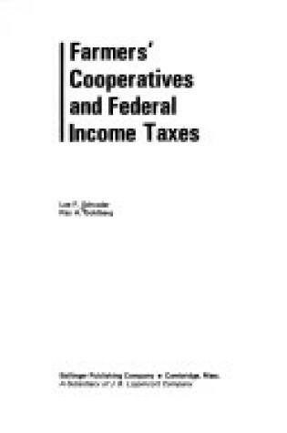 Cover of Farmers' Cooperatives and Federal Income Taxes