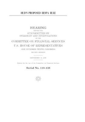 Book cover for HUD's proposed RESPA rule