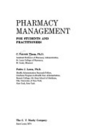 Cover of Pharmacy Management for Students and Practitioners