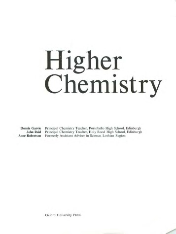 Book cover for Higher Chemistry