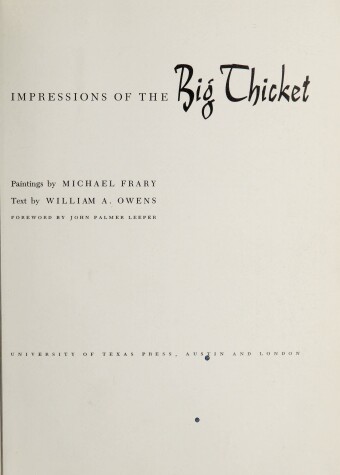 Book cover for Impressions of the Big Thicket