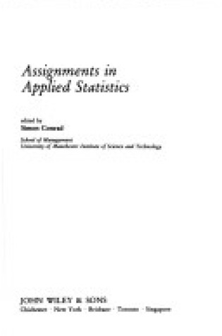 Cover of Assignments in Applied Statistics