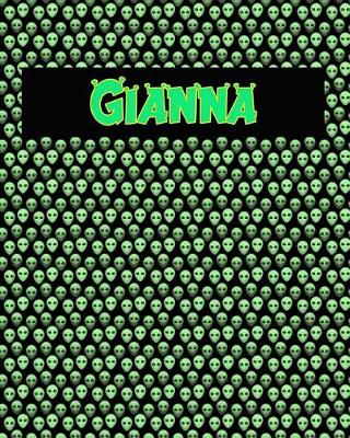 Book cover for 120 Page Handwriting Practice Book with Green Alien Cover Gianna