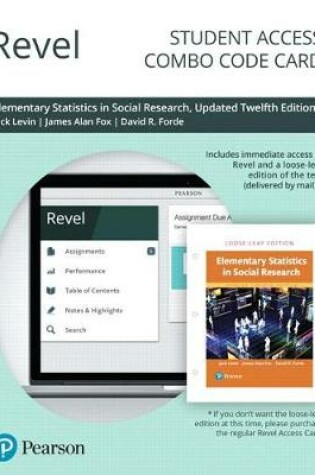 Cover of Revel for Elementary Statistics in Social Research, Updated Edition -- Combo Access Card