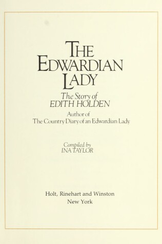 Book cover for The Edwardian Lady