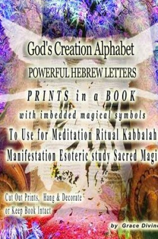 Cover of God's Creation Alphabet Powerful Hebrew Letters Prints in a Book with Imbedded Magical Symbols