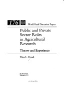 Book cover for Public and Private Sector Roles in Agricultural Research