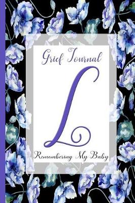 Book cover for Blue Watercolor Flowers, Monogram Letter L