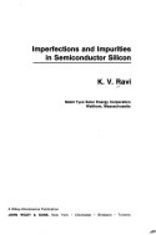 Cover of Imperfections and Impurities in Semiconductor Silicon