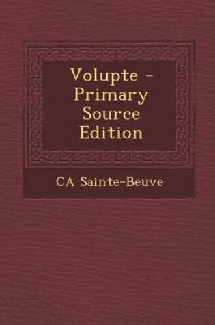 Cover of Volupte - Primary Source Edition