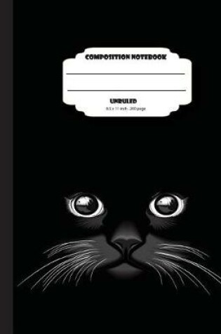 Cover of Composition notebook unruled 200 pages, 8.5 x 11 inch, Black peekaboo cat