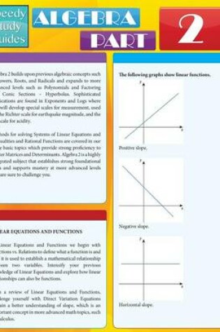 Cover of Algebra Part 2 (Speedy Study Guides