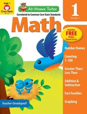 Book cover for At-Home Tutor: Math, Grade 1 Workbook