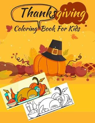 Book cover for Thanksgiving Coloring Book For Kids